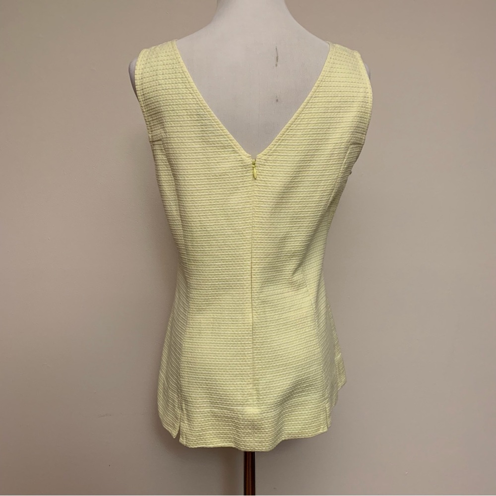 Banana Republic Mad Men yellow white sleeveless top 10 - Picture 7 of 14